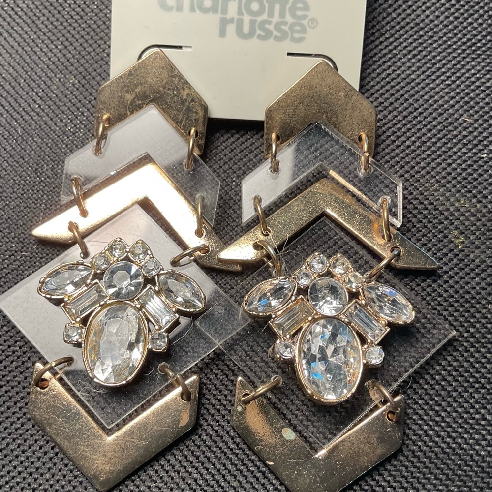 Charlotte Russe Geometric Gold and Silver Earrings